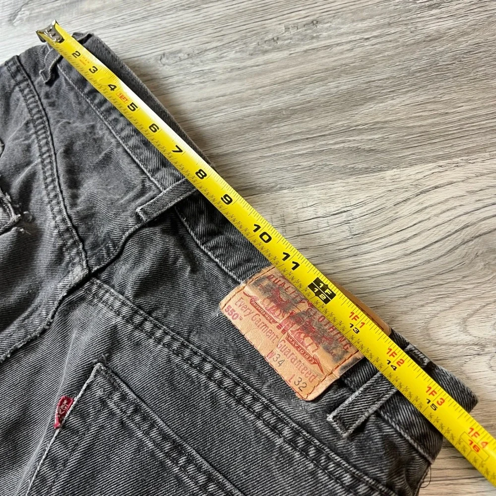 Levi's 550 Jeans Mens 34x32 Faded Black Relaxed Fit Tapered Vintage 90s Denim - Picture 8 of 12